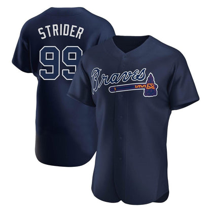 Atlanta Braves #99 Spencer Strider Player Navy MIKSHPS Alternate Limited Elite Home Game Stitched Jerseys