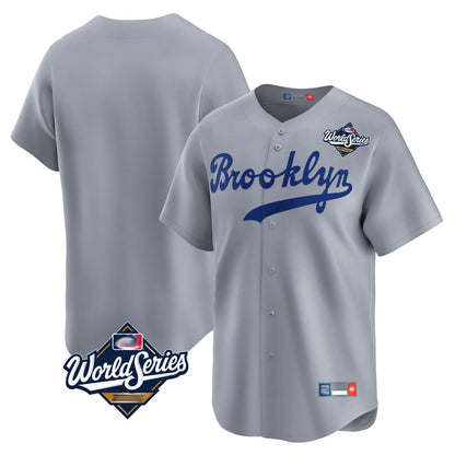 Los Angeles Dodgers Blank Player Gray MIKSHPS Game Limited Home World Series Stitched Jerseys