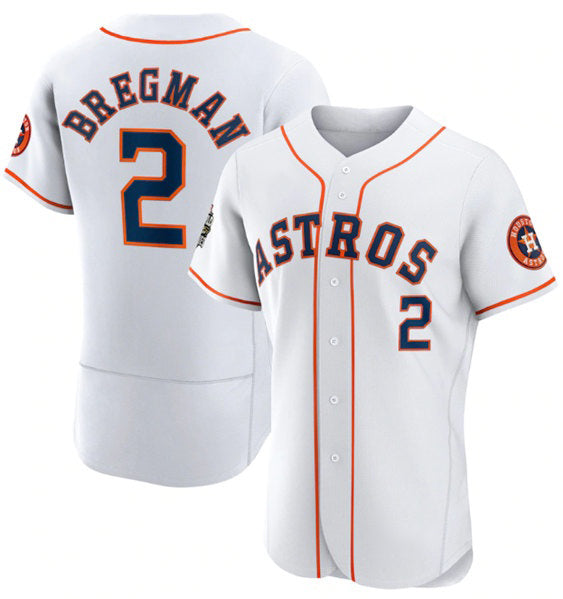 Houston Astros #2 Alex Bregman White MIKSHPS 2022 World Series Flex Base Stitched Jersey