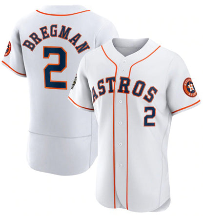 Houston Astros #2 Alex Bregman White MIKSHPS 2022 World Series Flex Base Stitched Jersey