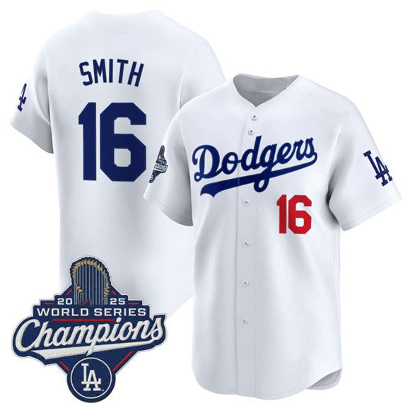 Los Angeles Dodgers #16 Will Smith White MIKSHPS 2025 Champions Stitched Jersey