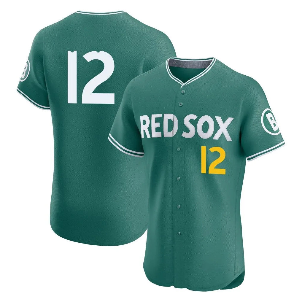 Boston Red Sox #12 Connor Wong Player Green MIKSHPS City Connect Limited Elite Home Game Stitched Jerseys1