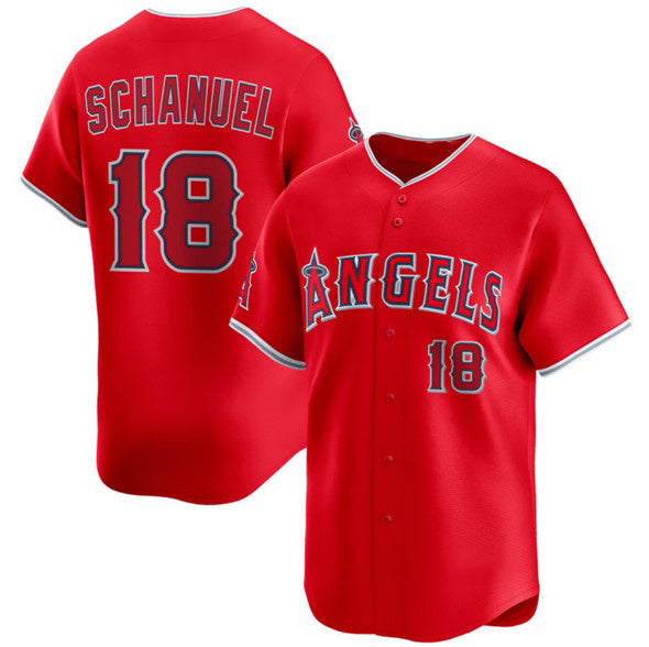 Los Angeles Angels #18 Nolan Schanuel Red MIKSHPS 2 Alternate Limited Stitched Jersey