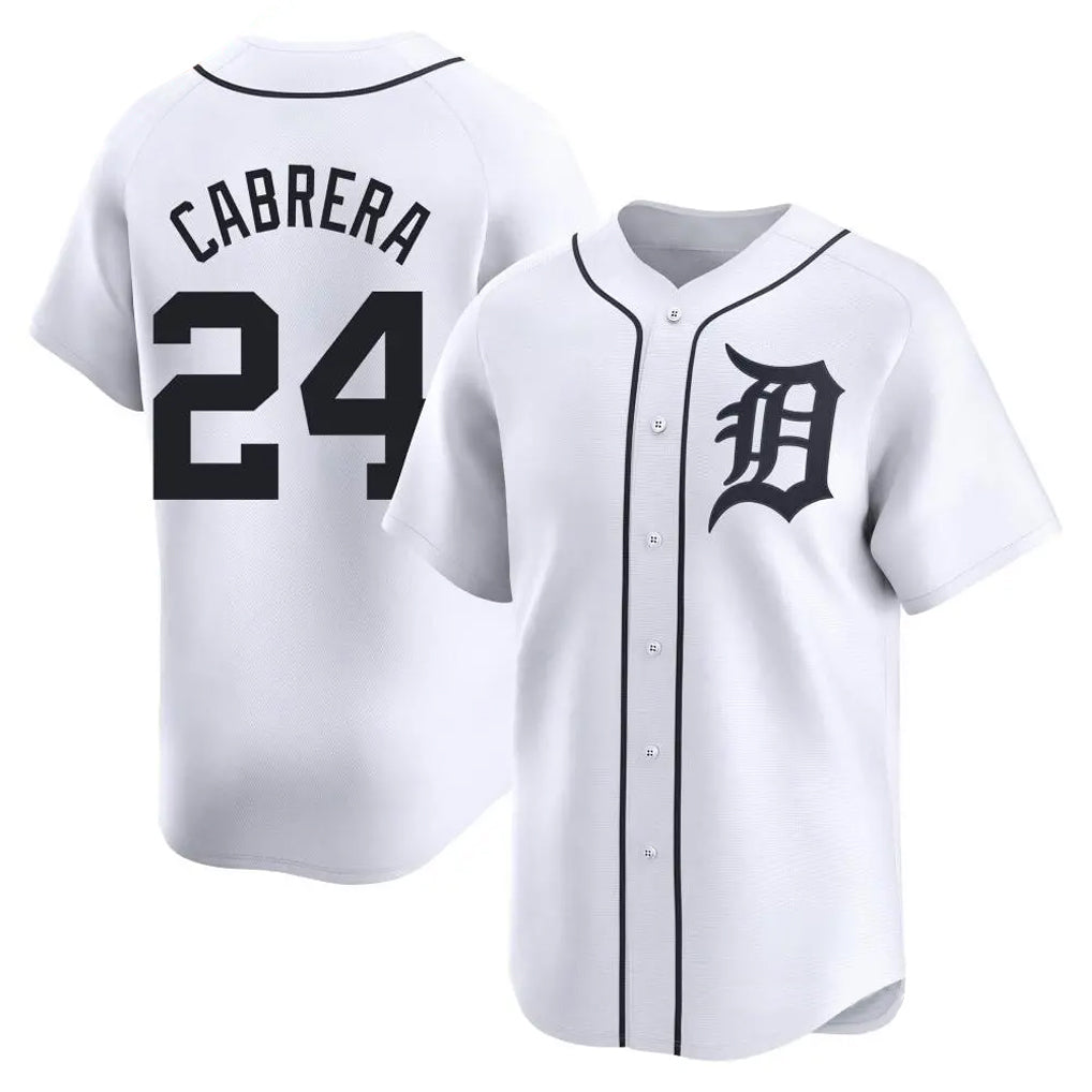Detroit Tigers #24 Miguel Cabrera Player White MIKSHPS Home Limited Stitched Jerseys