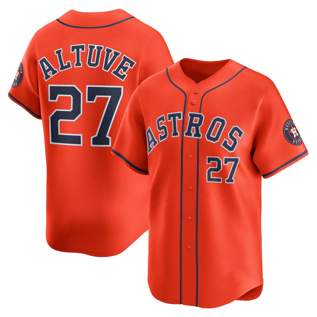 Houston Astros #27 Jose Altuve Orange MIKSHPS Alternate Limited Player Jersey