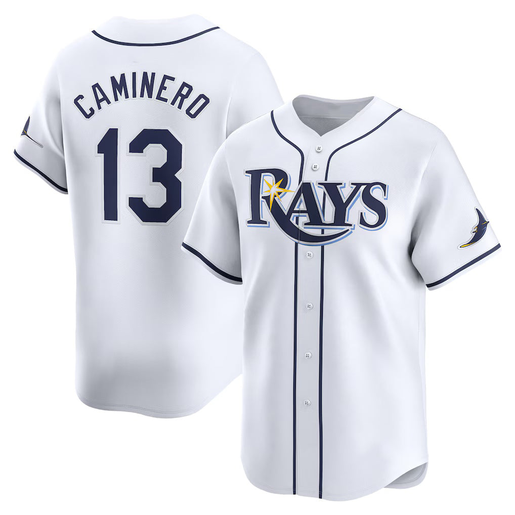 Tampa Bay Rays #13 Junior Caminero White MIKSHPS Home Limited Player Jersey