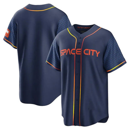 Houston Astros Blank Player Navy MIKSHPS City Connect Home Game Stitched Jerseys