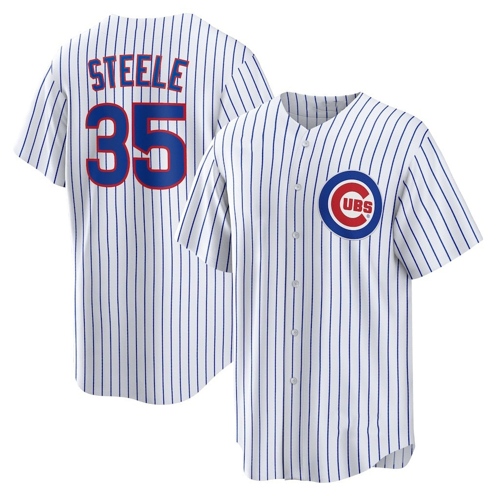 Chicago Cubs #35 Justin Steele White MIKSHPS Home Replica Jersey