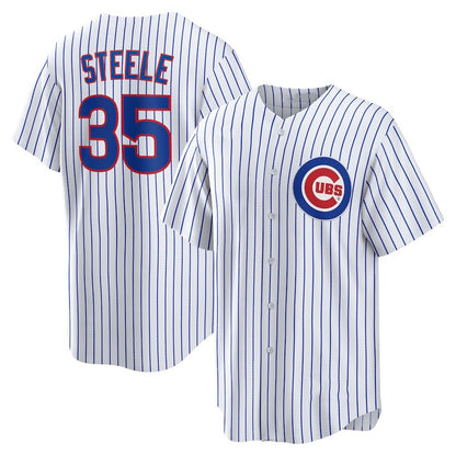 Chicago Cubs #35 Justin Steele White MIKSHPS Home Replica Jersey