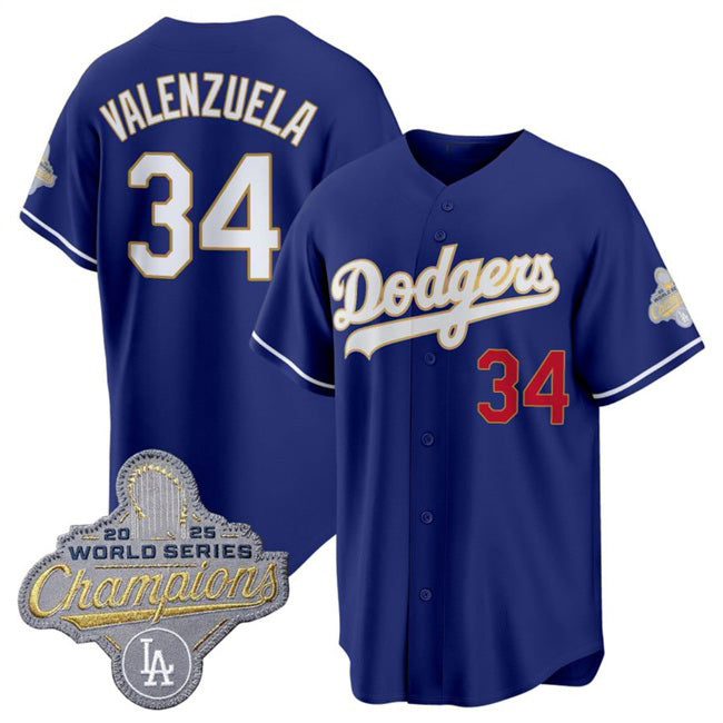 Los Angeles Dodgers #34 Fernando Valenzuela Royal MIKSHPS 2026 Alternate Gold Collection Stadium Stitched Jersey