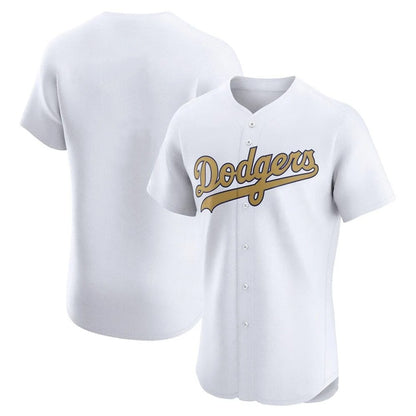 Los Angeles Dodgers Blank Player White Gold MIKSHPS Limited Elite Home Stitched Jerseys
