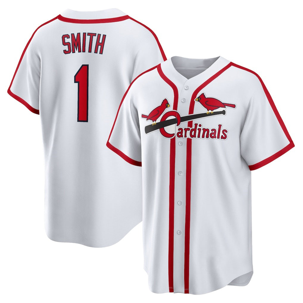 St. Louis Cardinals #1 Ozzie Smith White MIKSHPS Home Cooperstown Collection Player Jersey