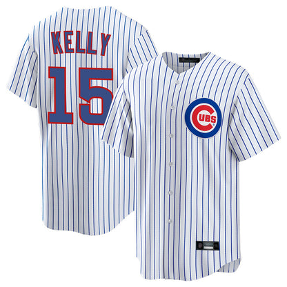 Chicago Cubs #15 Carson Kelly Player White MIKSHPS Game Home Stitched Jerseys