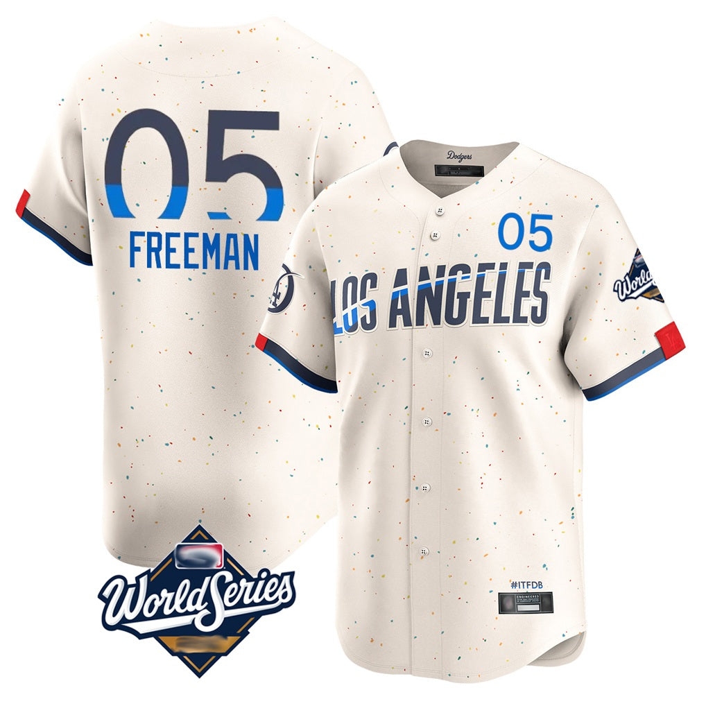 Los Angeles Dodgers #5 Freddie Freeman Player Cream MIKSHPS World Series City Connect Limited Home Stitched Jerseys