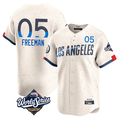 Los Angeles Dodgers #5 Freddie Freeman Player Cream MIKSHPS World Series City Connect Limited Home Stitched Jerseys