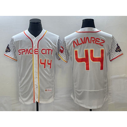 Houston Astros #44 Yordan Alvarez Number White MIKSHPS 2023 City Connect Flex Base Stitched Jersey 2