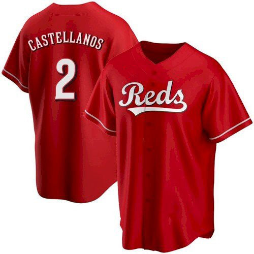 Cincinnati Reds #2 Nick Castellanos Red MIKSHPS 2021 Replica Alternate Jersey