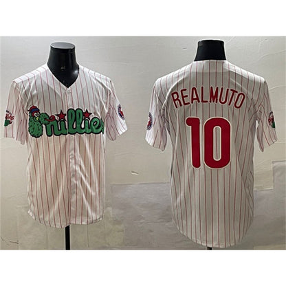 Philadelphia Phillies #10 J.T. Realmuto White MIKSHPS Phanatic Cool Base Stitched Jersey