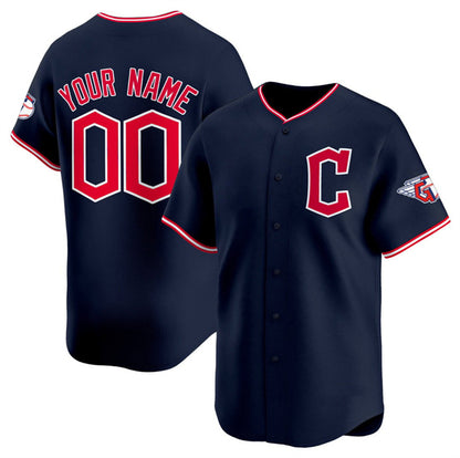 Custom Cleveland Guardians Active Player Navy MIKSHPS 2025 Alternate Limited Stitched Jersey