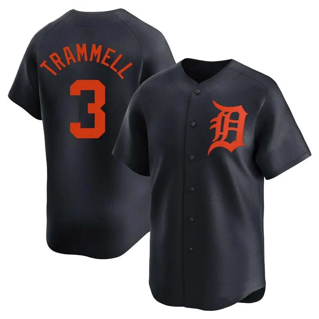 Detroit Tigers #3 Alan Trammell Player Navy MIKSHPS Home Limited Stitched Jerseys