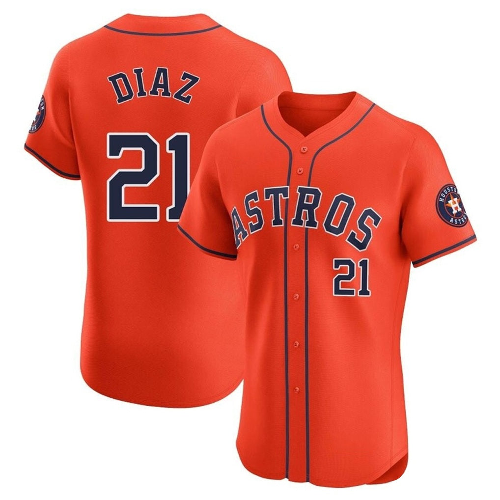 Houston Astros #21 Yainer Diaz Player Orange MIKSHPS Home Limited Elite Stitched Jerseys