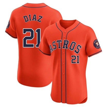 Houston Astros #21 Yainer Diaz Player Orange MIKSHPS Home Limited Elite Stitched Jerseys