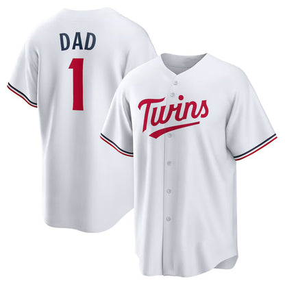Minnesota Twins #1 Dad White MIKSHPS Home Replica Jersey