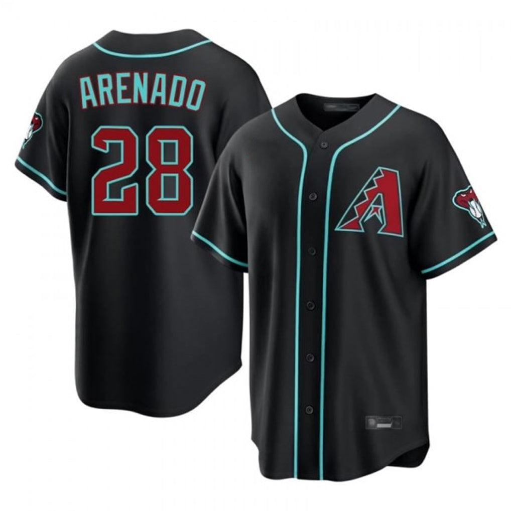 Arizona Diamondbacks #28 Nolan Arenado Player Black MIKSHPS Fashion Home Game Stitched Jerseys