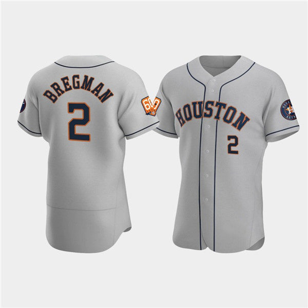 Houston Astros #2 Jose Altuve Gray MIKSHPS 60th Anniversary Flex Base Stitched Jersey