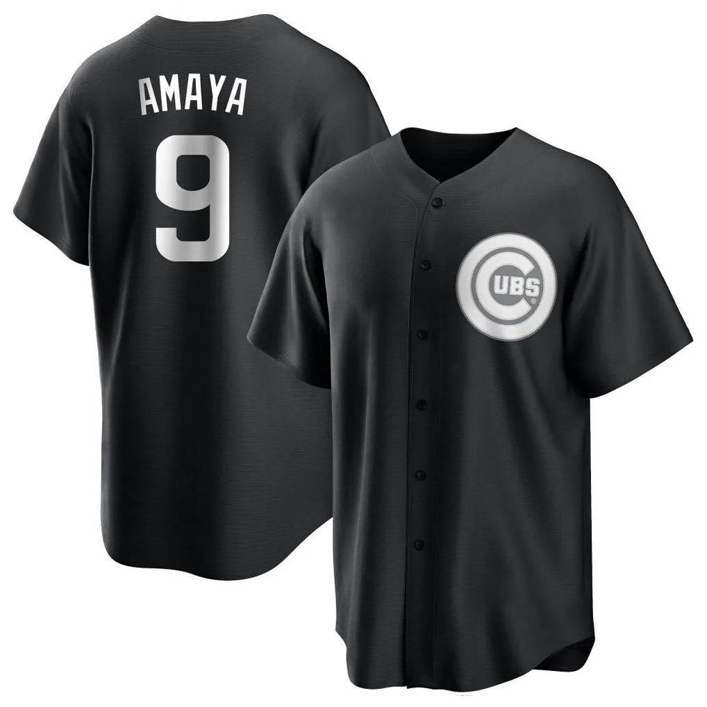 Chicago Cubs #9 Miguel Amaya Player Black MIKSHPS Game Stitched Jerseys