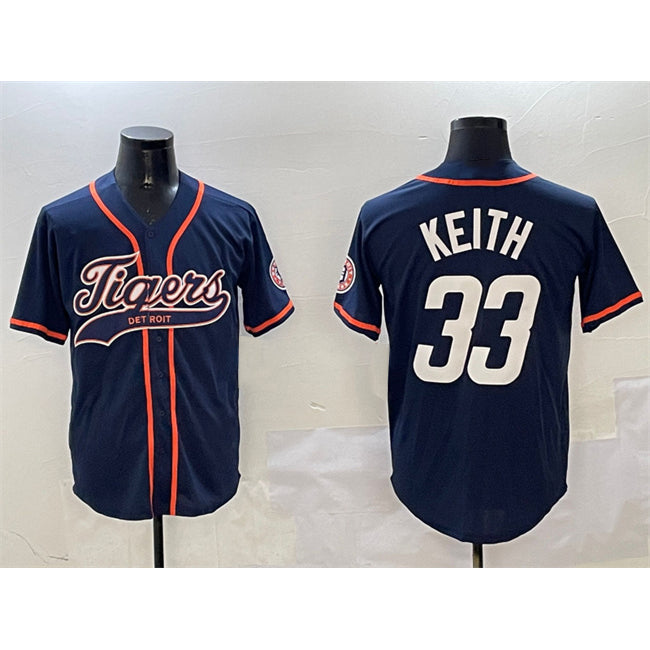 Detroit Tigers #33 Colt Keith Navy MIKSHPS With Patch Cool Base Stitched Jersey
