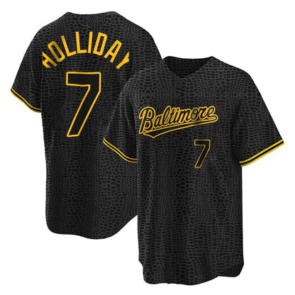 Baltimore Orioles #7 Jackson Holliday Player Black MIKSHPS Snake Skin City Home Game Stitched Jerseys