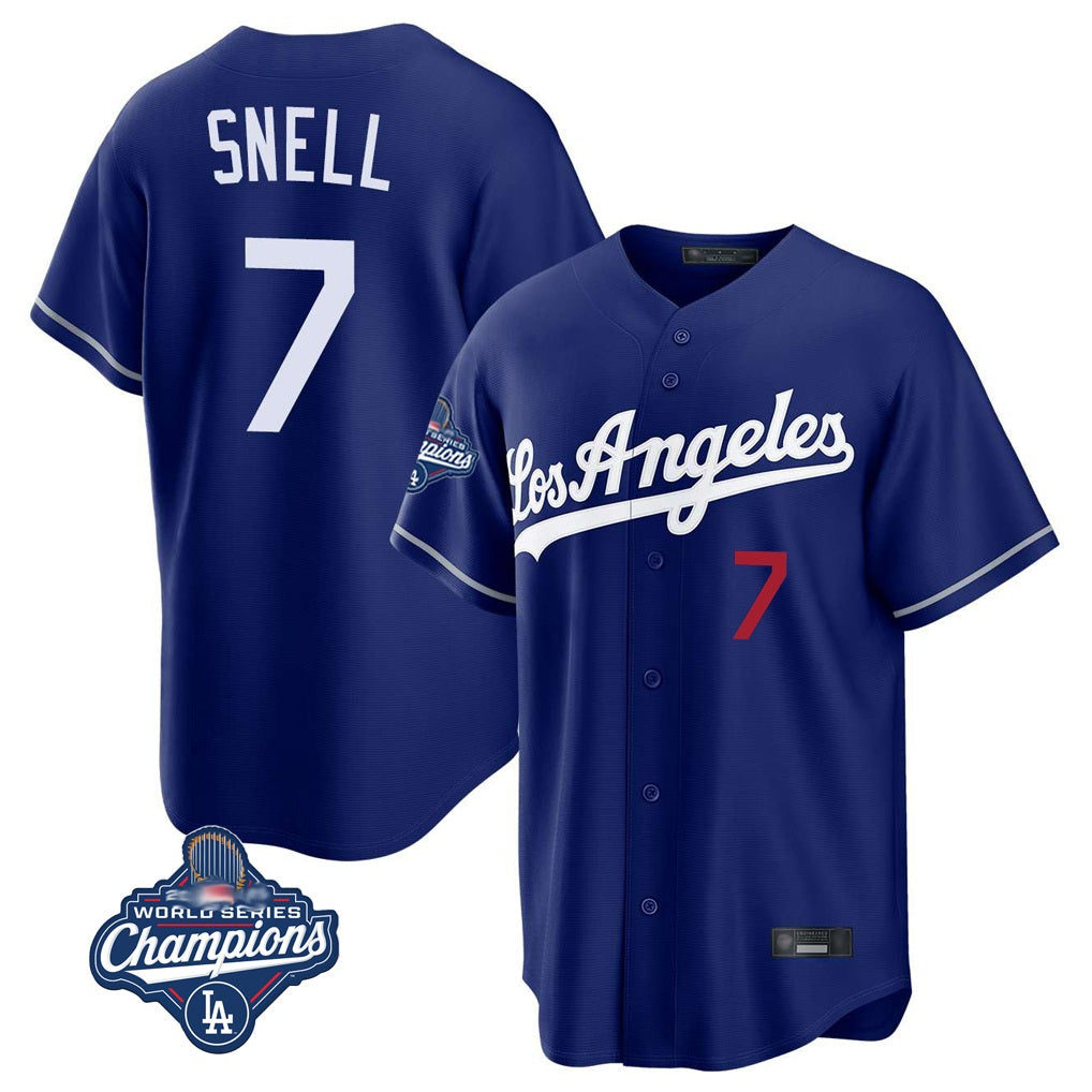 Los Angeles Dodgers #7 Blake Snell Player Royal MIKSHPS Game World Series Meet Home Stitched Jerseys