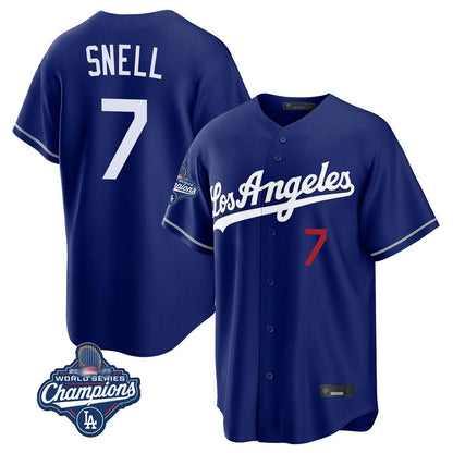 Los Angeles Dodgers #7 Blake Snell Player Royal MIKSHPS Game World Series Meet Home Stitched Jerseys
