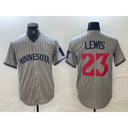 Minnesota Twins #23 Royce Lewis 2023 Grey MIKSHPS Home Team Cool Base Stitched Jersey