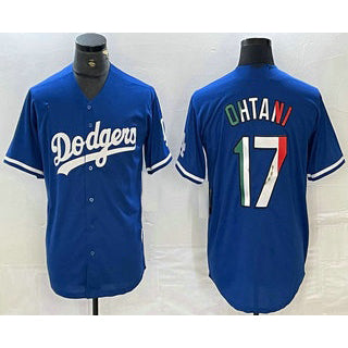Los Angeles Dodgers #17 Shohei Ohtani Mexico Blue MIKSHPS Cool Base Stitched Jerseys