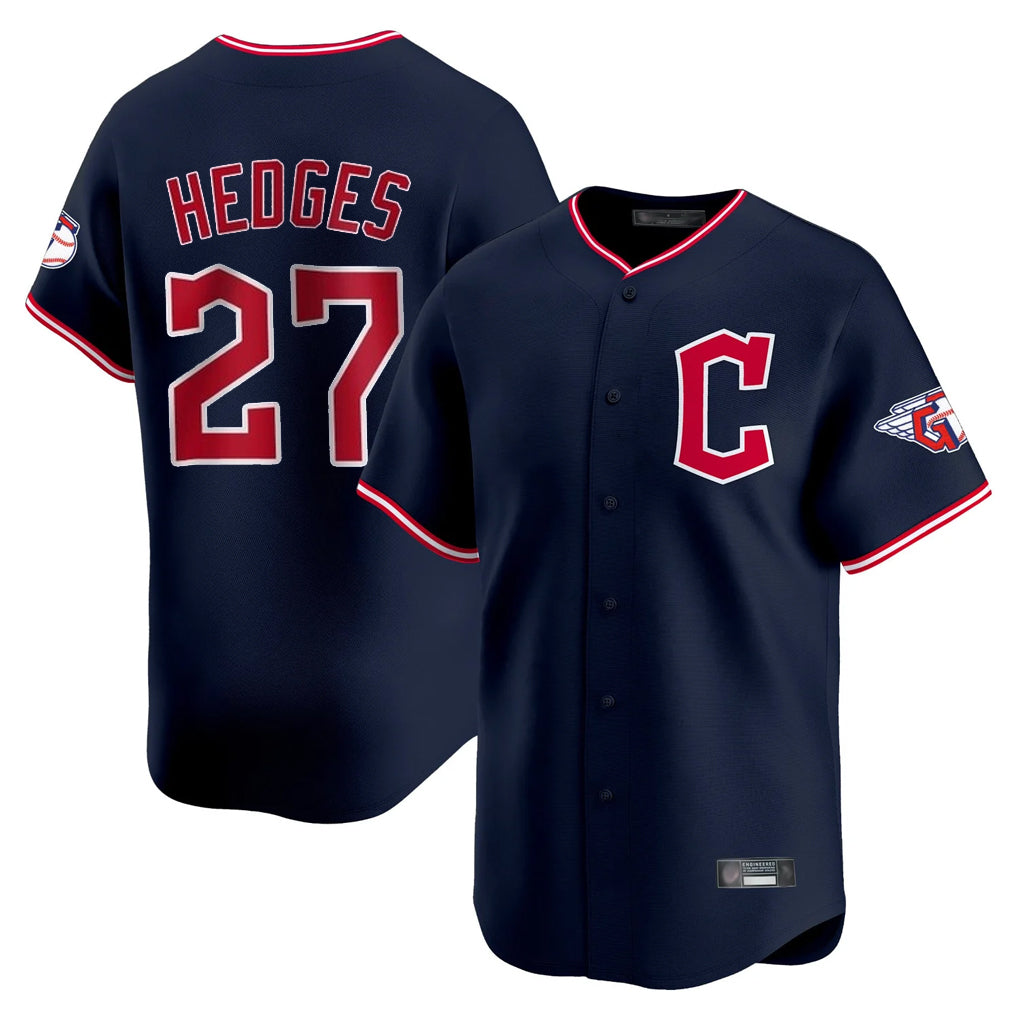 Cleveland Guardians #27 Austin Hedges Player Navy MIKSHPS Limited Home Stitched Jerseys