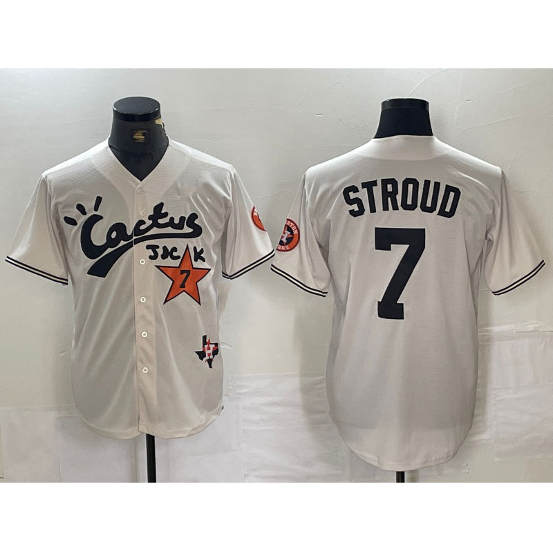 Houston Astros #7 CJ Stroud Cream MIKSHPS Cactus Jack Cool Base Jersey