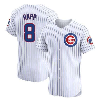 Chicago Cubs #8 Ian Happ Player White MIKSHPS Limited Elite Home Game Stitched Jerseys