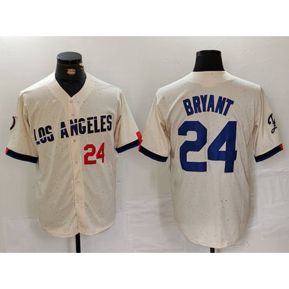 Los Angeles Dodgers #24 Kobe Bryant Number Cream MIKSHPS 2024 City Connect Limited Stitched Jersey 2