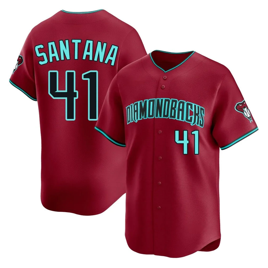 Arizona Diamondbacks #41 Carlos Santana Player Red MIKSHPS Limited Home Game Stitched Jerseys