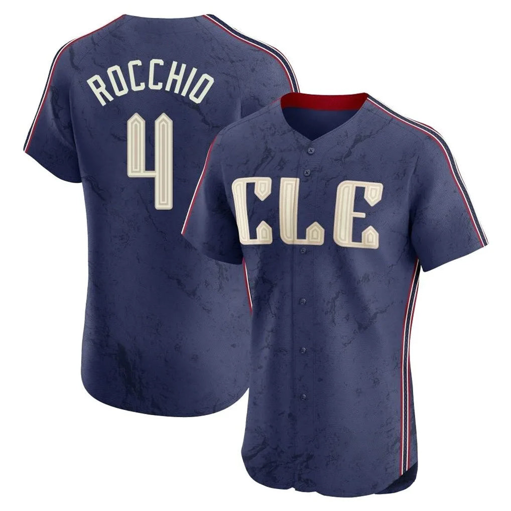 Cleveland Guardians #4 Brayan Rocchio Player Navy MIKSHPS City Connect Limited Elite Home Stitched Jerseys