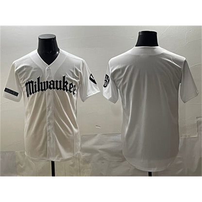 Milwaukee Brewers Blank White MIKSHPS 'Gothic 414 Shadows Edition' Vapor Premier Limited Stitched Jersey