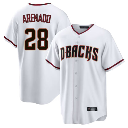 Arizona Diamondbacks #28 Nolan Arenado Player White MIKSHPS Home Game Stitched Jerseys