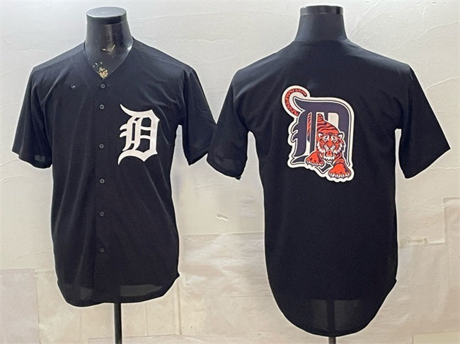 Detroit Tigers Team Big Logo Black MIKSHPS Limited Stitched Jersey