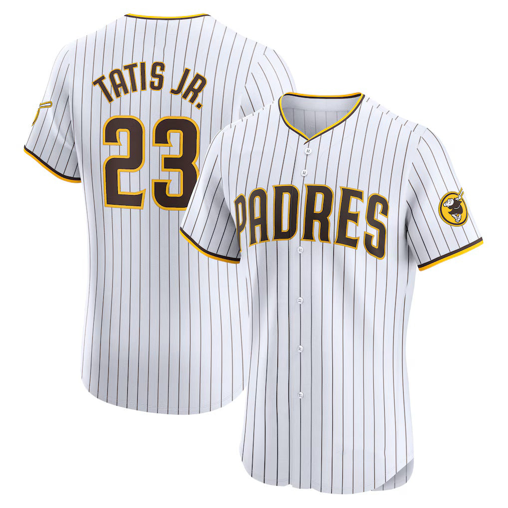 San Diego Padres #23 Fernando Tatis Jr. White MIKSHPS Home Elite Jersey