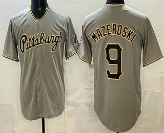 Pittsburgh Pirates #9 Bill Mazeroski Grey MIKSHPS Limited Jersey