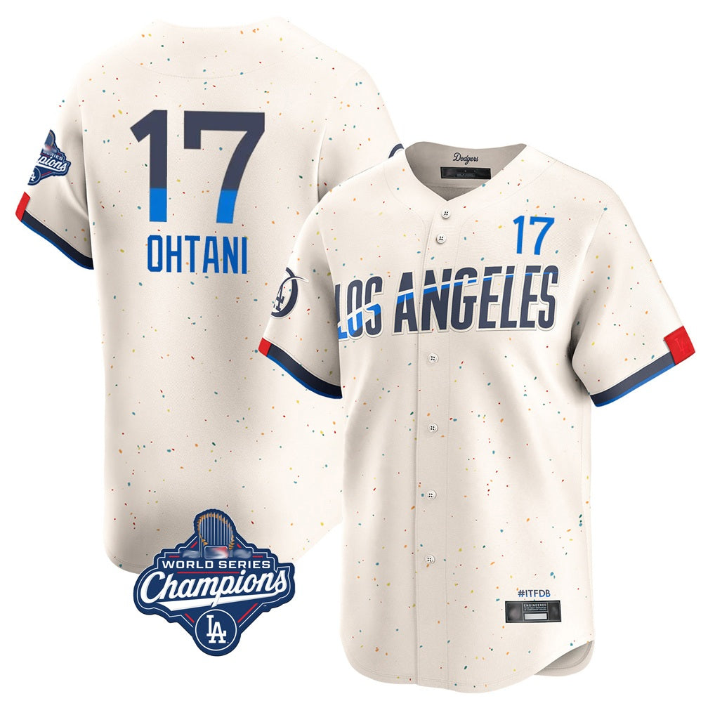 Los Angeles Dodgers #17 Shohei Ohtani Player Cream MIKSHPS World Series Meet City Connect Limited Home Stitched Jerseys