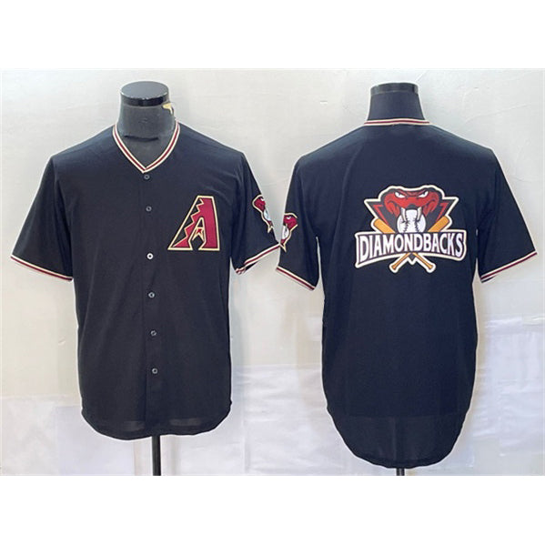 Arizona Diamondbacks Black MIKSHPS Team Big Logo Cool Base Stitched Jersey