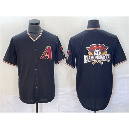 Arizona Diamondbacks Black MIKSHPS Team Big Logo Cool Base Stitched Jersey